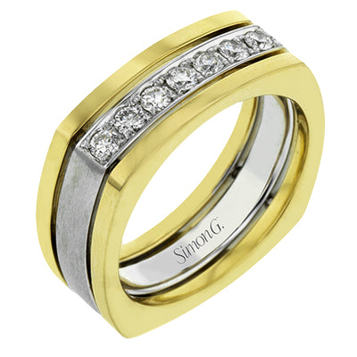 Simon G. Men Ring in 14k Gold with Diamonds