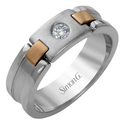 Simon G. Men Ring in 18k Gold with Diamonds
