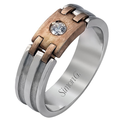 Simon G. Men Ring in 18k Gold with Diamonds