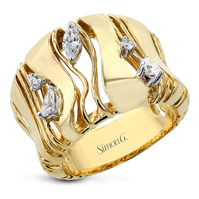 Simon G. Right Hand Ring in 18k Gold with Diamonds