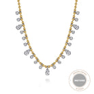 Gabriel & Co. Layered Necklace Droplet 14K White and Yellow Gold Diamond 0.5ct Bujukan