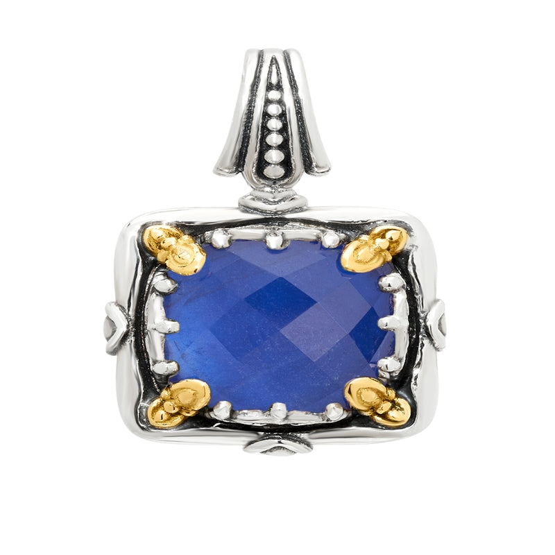 KONSTANTINO STERLING SILVER & 18K GOLD SODALITE DOUBLET PENDANT