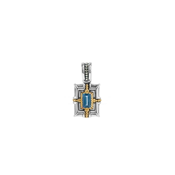 KONSTANTINO STERLING SILVER & 18K GOLD BLUE SPINEL PENDANT