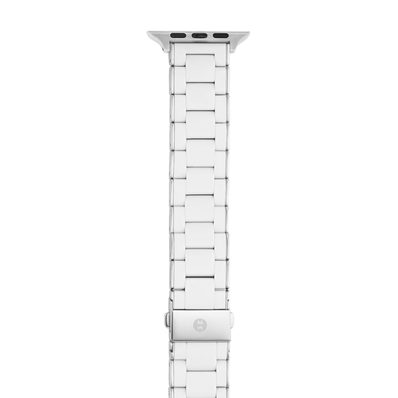 Michele White and Stainless Silicone-Wrapped Bracelet Band for Apple Watch