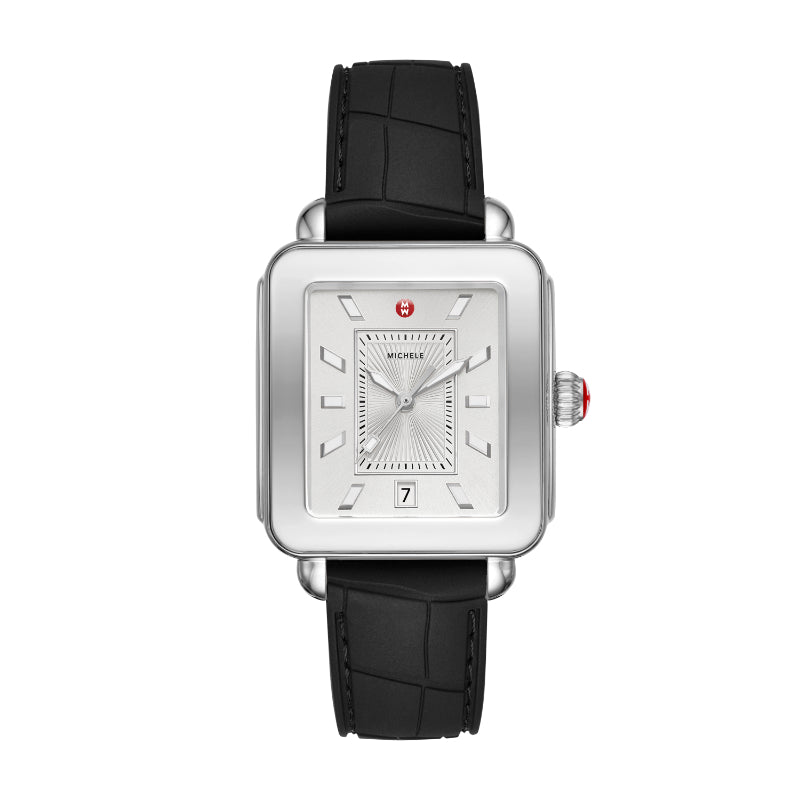 Michele Deco Sport Stainless Black Silicone Watch