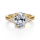 Gabriel & Co. 14k Yellow Gold Oval Lotus Diamond Engagement Ring, ER16714O8Y44JJ