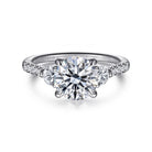 Gabriel & Co. 14k White Gold Round Three Stone Diamond Engagement Ring, ER16487R6W44JJ