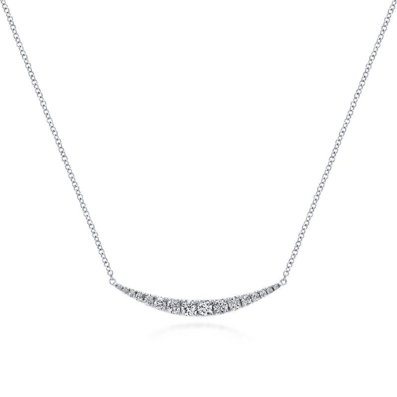 Gabriel & Co. 14k White Gold Lusso Diamond Bar Necklace