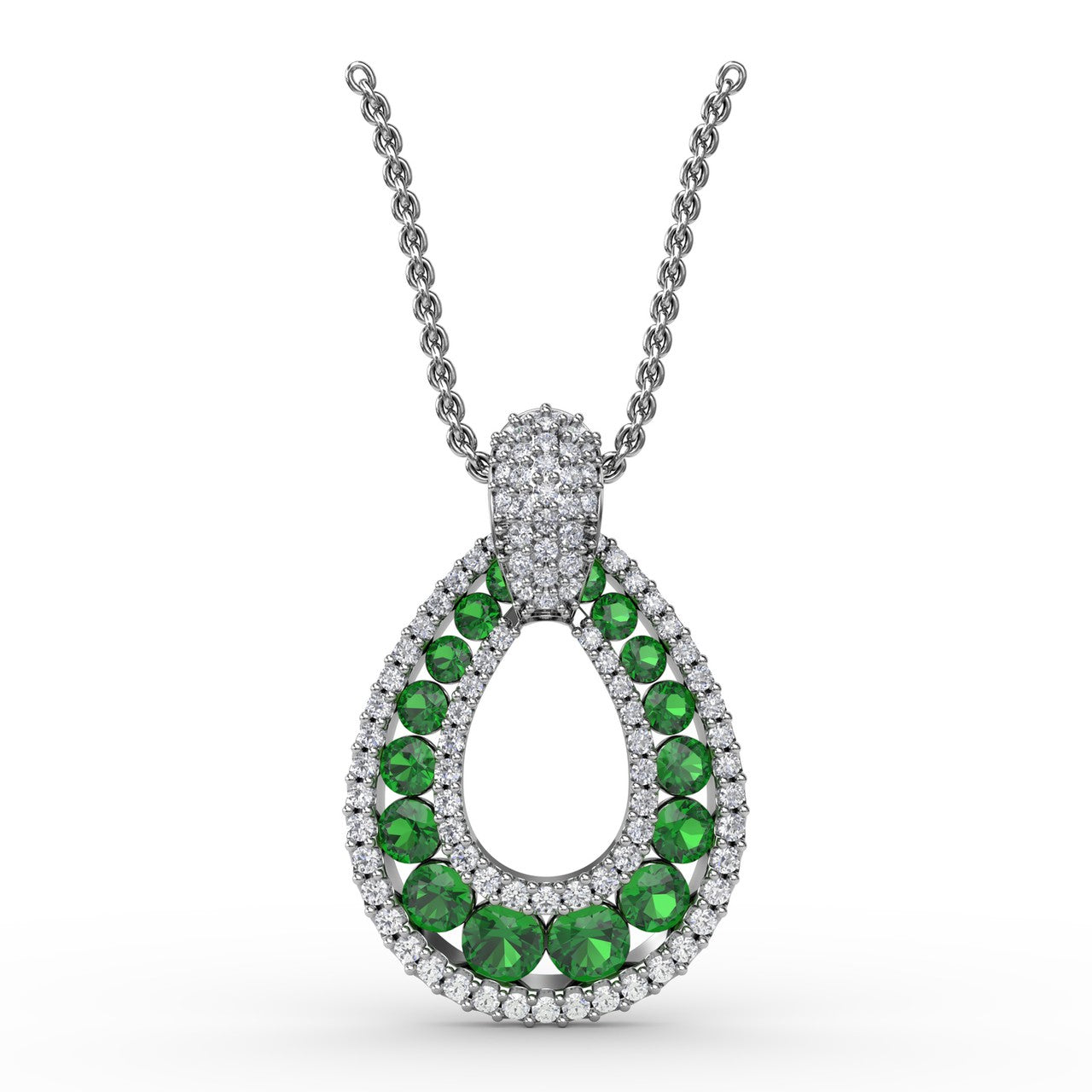 Fana 14K White Gold Steal the Spotlight Emerald Diamond Pendant