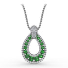 Fana 14K White Gold Steal the Spotlight Emerald Diamond Pendant