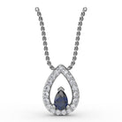 Fana 14K White Gold Tears of Love Sapphire Diamond Pendant