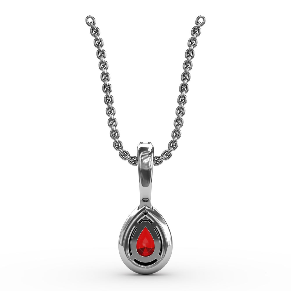 Fana 14k White Gold Statement Ruby and Diamond Pendant