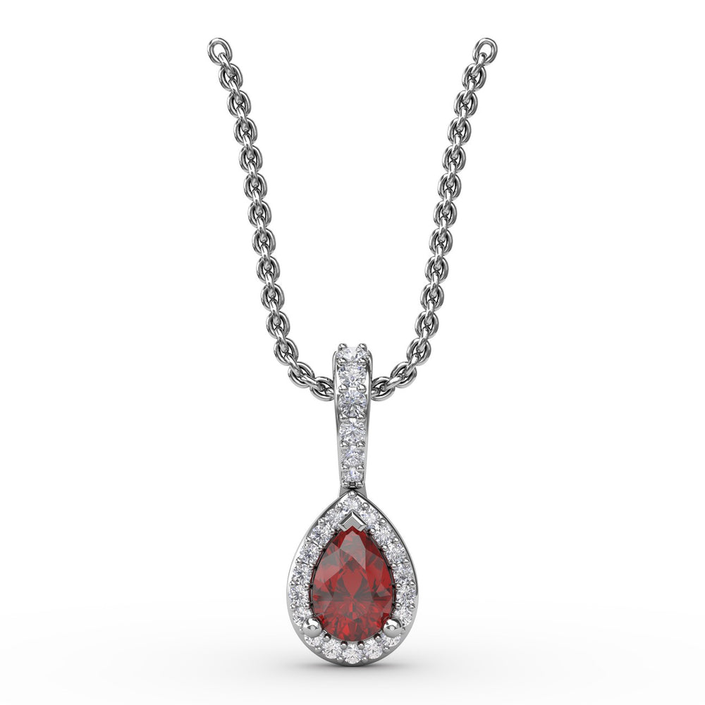 Fana 14k White Gold Statement Ruby and Diamond Pendant