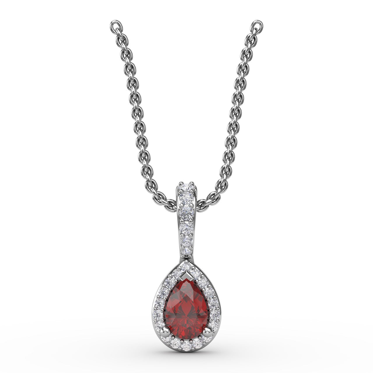 Fana 14K White Gold Statement Ruby Diamond Pendant