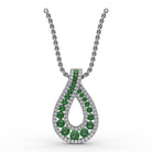 Fana 14k White Gold Emerald & Diamond Pendant, 0.61ct