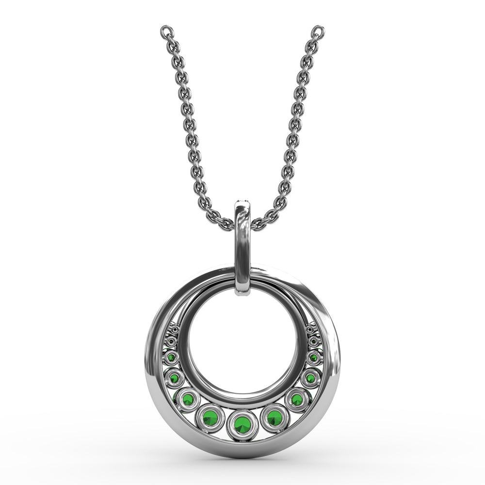 Fana 14k White Gold Always and Forever Emerald Pendant