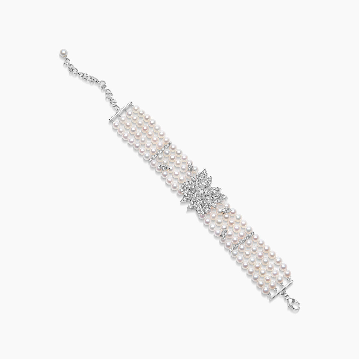 Yoko London Contessa 18k White Gold Freshwater Pearl and Diamond Bracelet