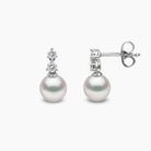 Yoko London Diamond Classic 18K White Gold Akoya Pearl and Diamond Earrings