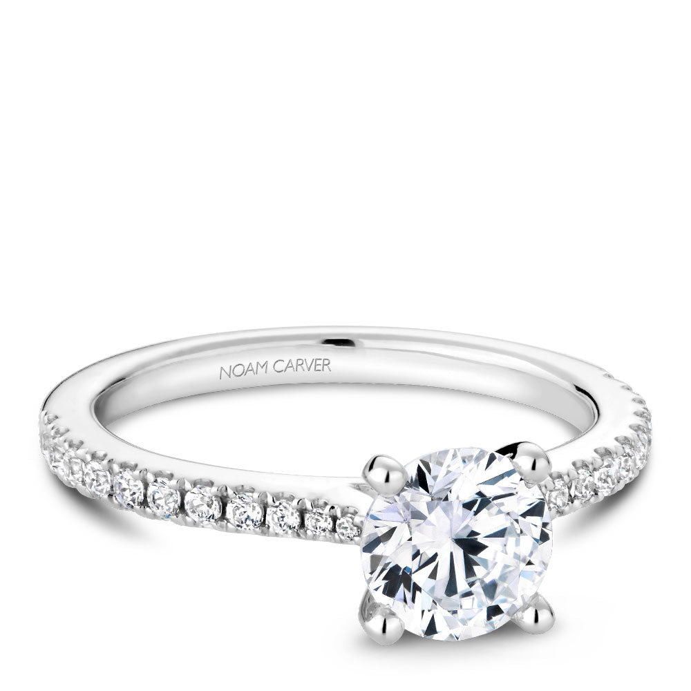 Noam Carver Engagement Ring White 14k Gold With 22 RD TCW 0.25ct