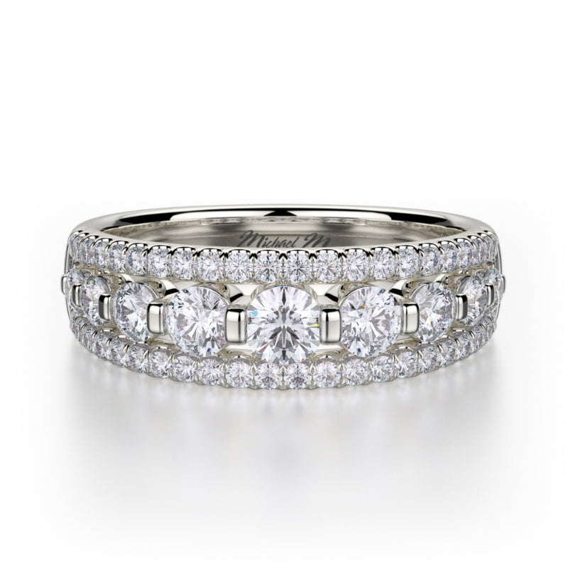 Michael M 18k White Gold Diamond Wedding Band