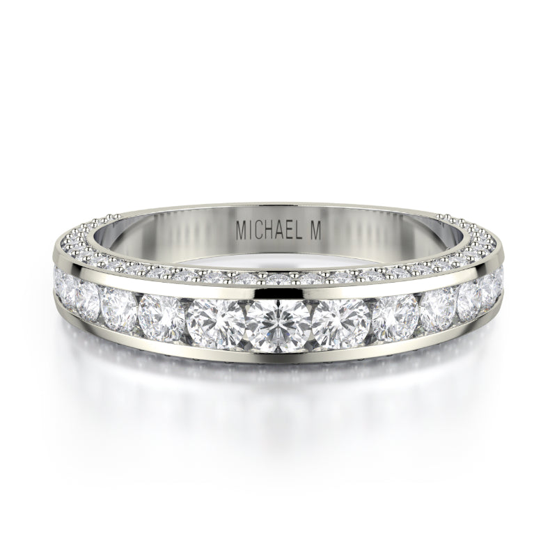 Michael M 18k White Gold Diamond Wedding Band