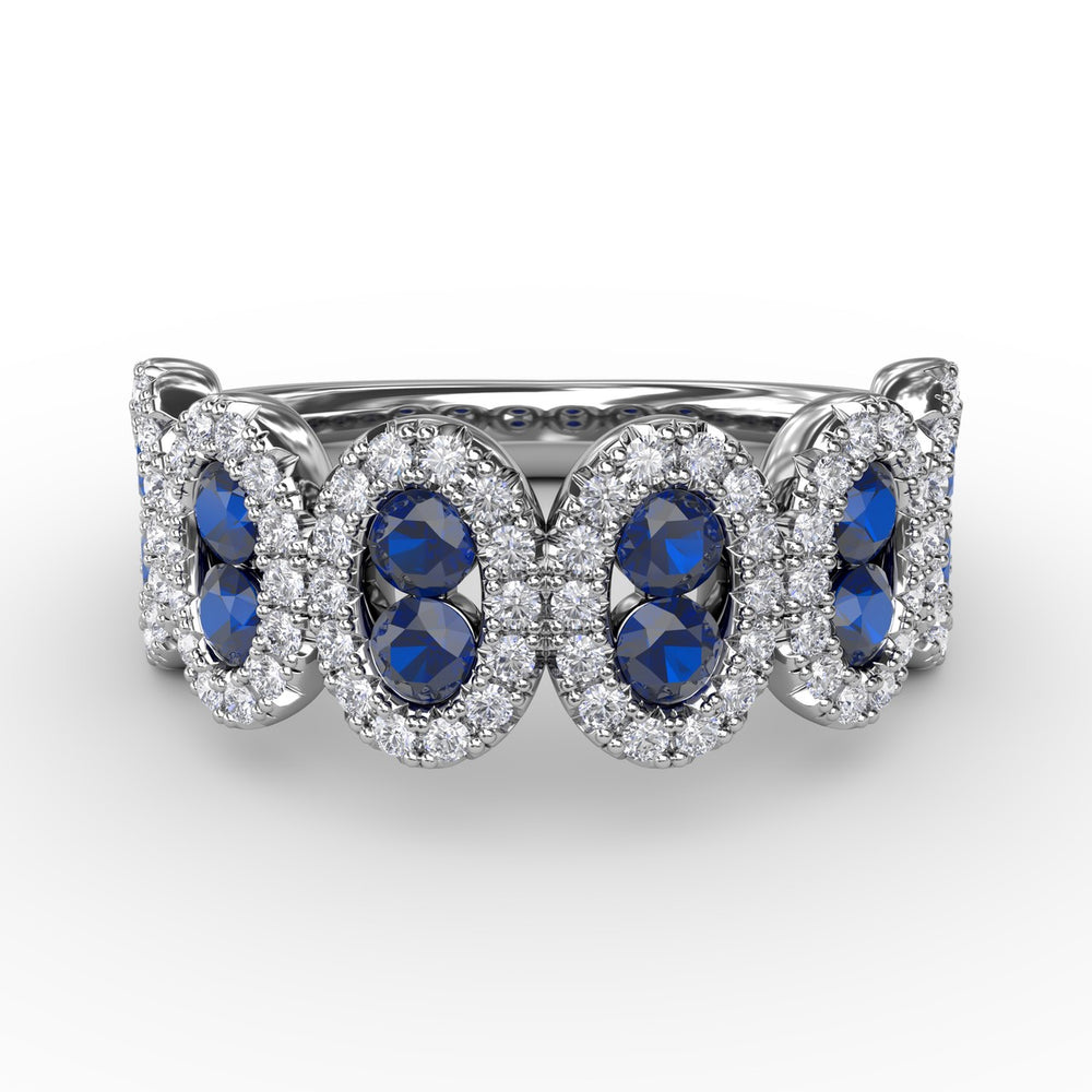 Fana 14k White Gold Think Like A Queen Sapphire and Diamond Ring