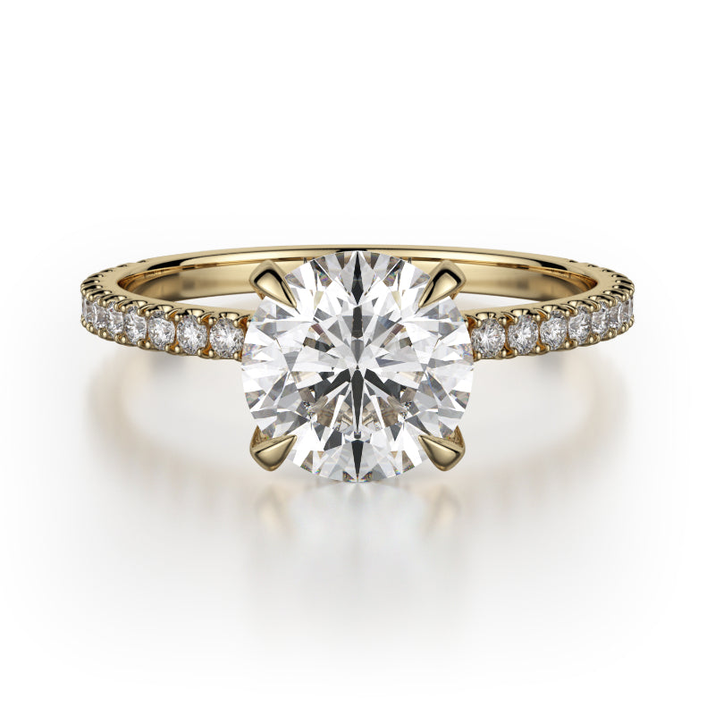 Michael M 18k Yellow Gold Crown Engagement Ring