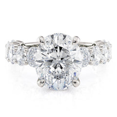 Michael M Crown R795-4 Oval Hidden Halo Engagement Ring Semi-Mount