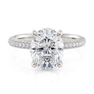 Michael M R796-3 Crown Oval Hidden Halo Engagement Ring