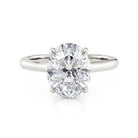 Michael M R826-3-OV Crown Oval Hidden Halo Engagement Ring