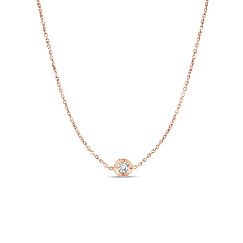 Roberto Coin 18K Rose Gold Diamonds By The Inch Single Station Necklace