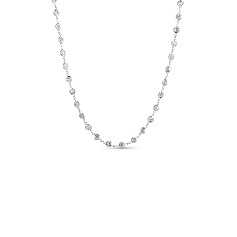 Roberto Coin 18K White Gold Diamonds By The Inch Continuous Station Necklace