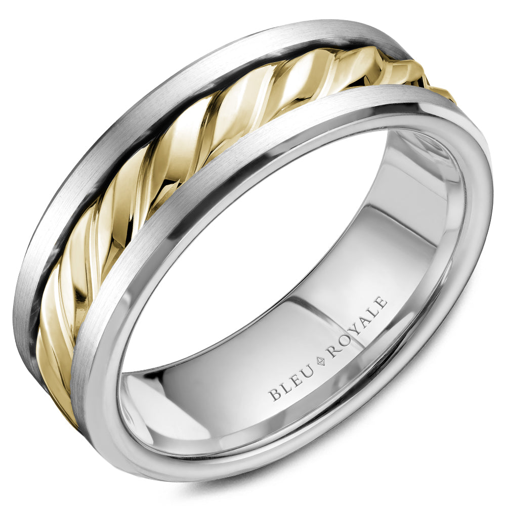 Bleu Royale Legacy Wedding Band 7.50mm Y&W 14k Gold