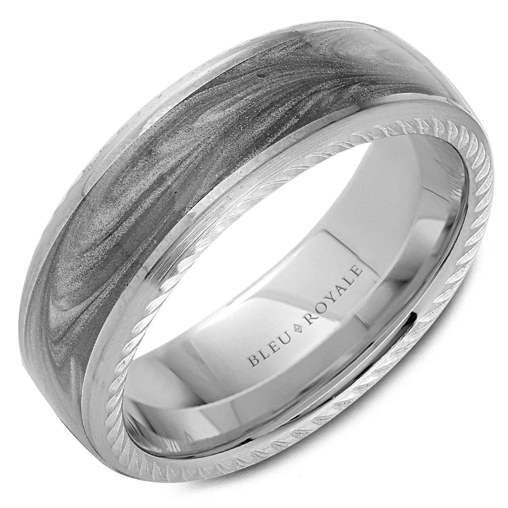 Bleu Royale Distinct Wedding Band 7.50mm Platinum