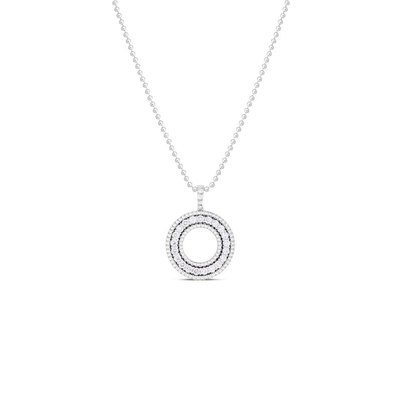Roberto Coin 18K White Gold Siena Large Diamond Circle Necklace