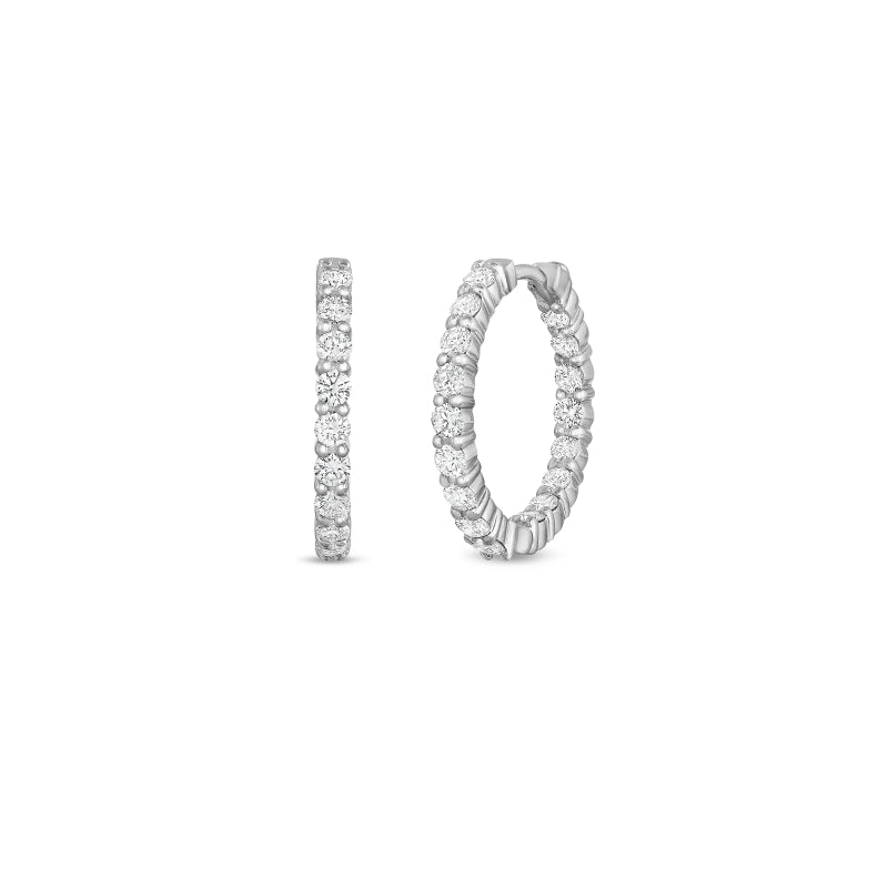 Roberto Coin Small Inside Outside Diamond Hoop