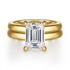 Gabriel & Co. Robin 14k Yellow Gold Emerald Cut Diamond Engagement Semi-Mount