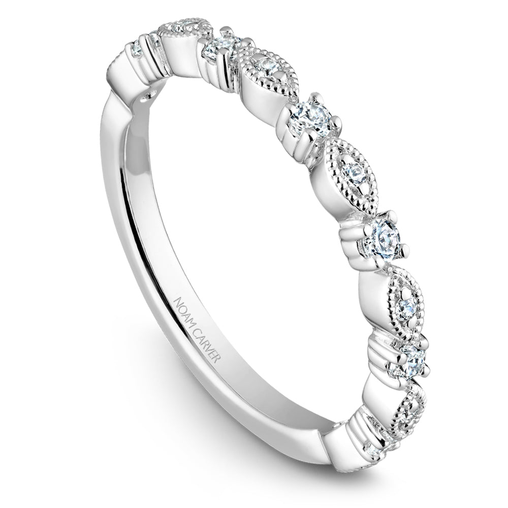 Noam Carver Stackable White 14k Gold With 13 RD TCW 0.22ct