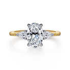 Gabriel & Co. 14k White & Yellow Gold Oval Three Stone Diamond Engagement Ring, ER16437O6M44JJ