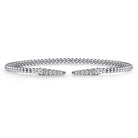 Gabriel & Co. Split 14K White Gold Bujukan Bead Cuff Bracelet with Diamond Pave Spikes