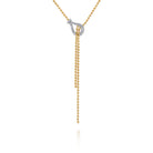 Gabriel & Co. Strides - 14K White Yellow Gold Bujukan and Diamond Stirrup Y Necklace