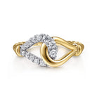 Gabriel & Co. Strides - Stirrup Ring 14K White and Yellow Gold Diamond 0.3ct Bujukan