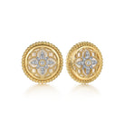 Gabriel & Co. Stud Earrings 14K Yellow Gold Diamond and White Mother of Pearl 0.13ct Bujukan