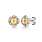 Gabriel & Co. Stud Earrings 14K Yellow Gold and 925 Sterling Silver