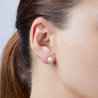 Yoko London Trend 18k Yellow Gold Freshwater Pearl and Diamond V Stud Earrings