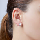 Yoko London 18k White Gold Freshwater Pearl & Diamond V Stud Earrings