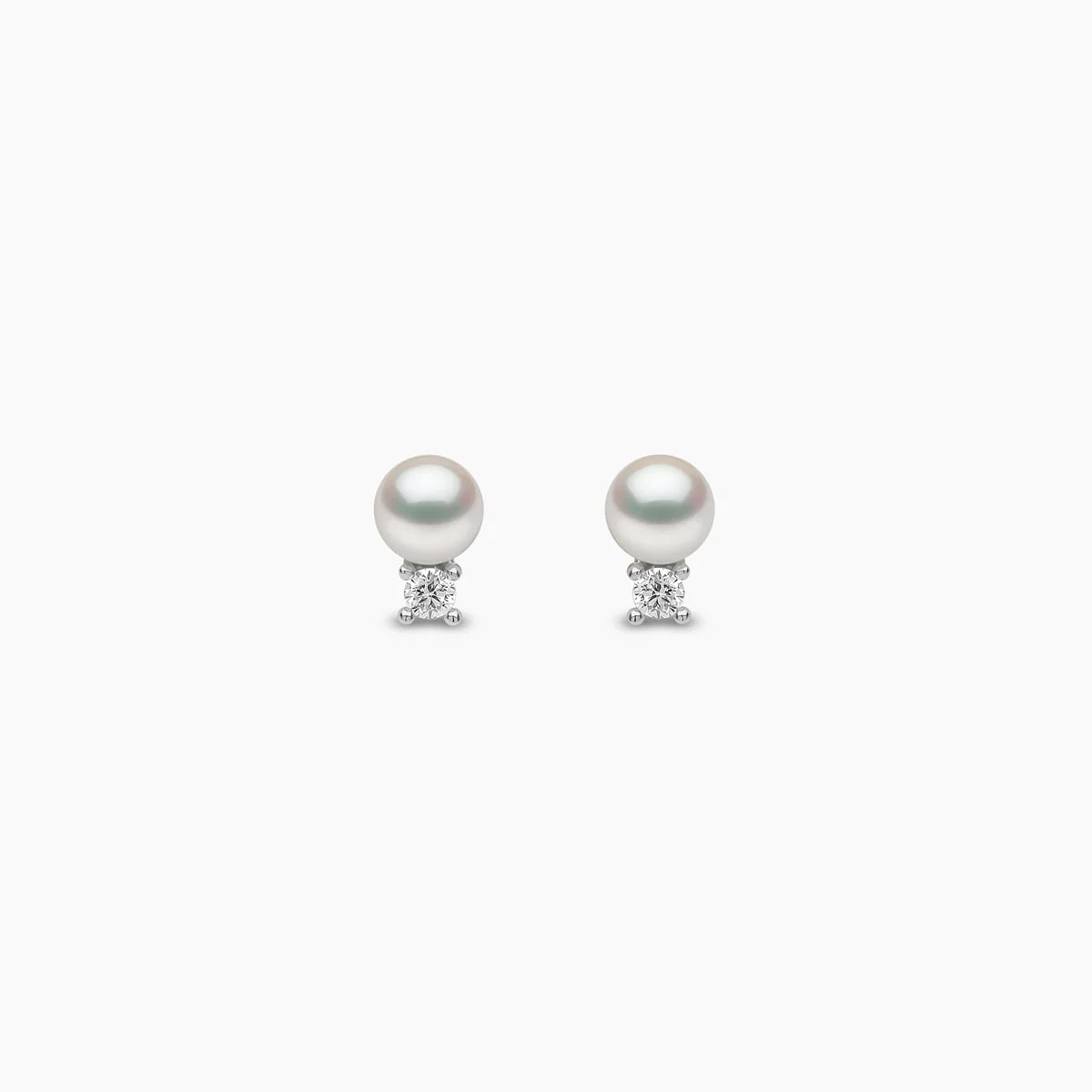 Yoko London Trend Freshwater Pearl & Diamond Petite Stud Earrings, TEM0239-7F