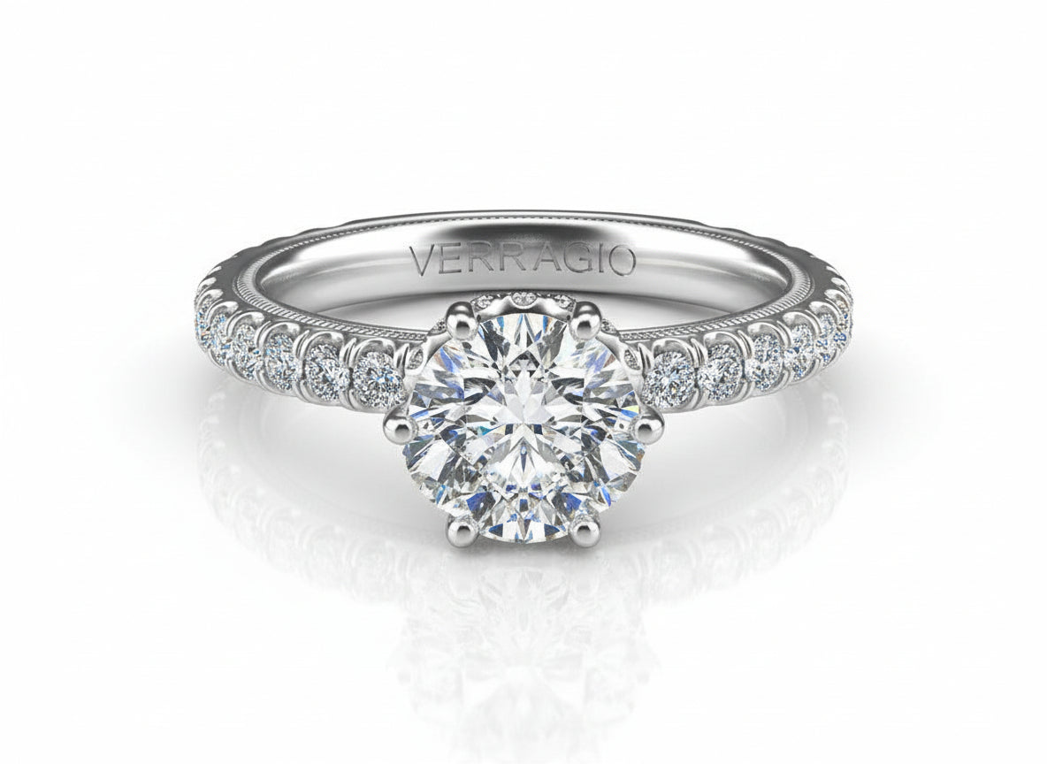 Verragio Tradition TR180TR 14k Two-Tone Gold Round Diamond Engagement Semi-Mount