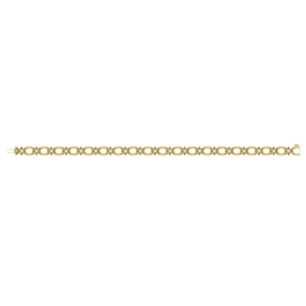 Interlocking Open Circle and Vlora Star Bracelet with Diamonds Yellow Gold