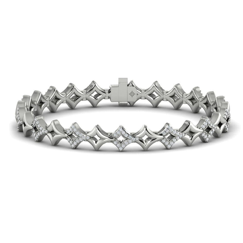 Open Vlora Star Bracelet with Diamonds Platinum
